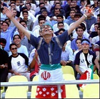 Iranian fans at a football match